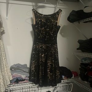 Black Lace with Tan Lining ALine Dress